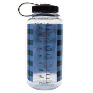 Nalgene 32 Oz Wide Mouth Suluk Matara 1 Litre Kare Desenli Mavi