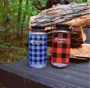 Nalgene 32 Oz Wide Mouth Suluk Matara 1 Litre Kare Desenli Mavi