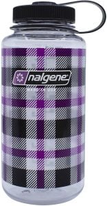 Nalgene 32 Oz Wide Mouth Suluk Matara 1 Litre Kare Desenli Mor