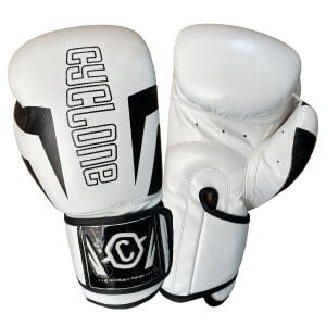 Cyclone Clash Orijinal Deri Boks ve Kick Boks Eldiveni Beyaz