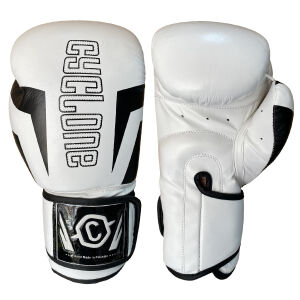 Cyclone Clash Orijinal Deri Boks ve Kick Boks Eldiveni Beyaz