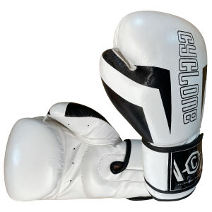 Cyclone Clash Orijinal Deri Boks ve Kick Boks Eldiveni Beyaz