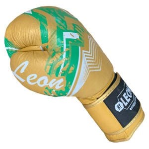 Leon Sword Deri Kick Boks ve Muay Thai Eldiveni Altın-Yeşil