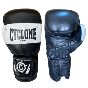 Cyclone Tiger Orijinal Deri Boks ve Kick Boks Eldiveni Siyah