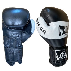 Cyclone Tiger Orijinal Deri Boks ve Kick Boks Eldiveni Siyah