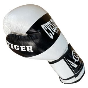 Cyclone Tiger Orijinal Deri Boks ve Kick Boks Eldiveni Beyaz
