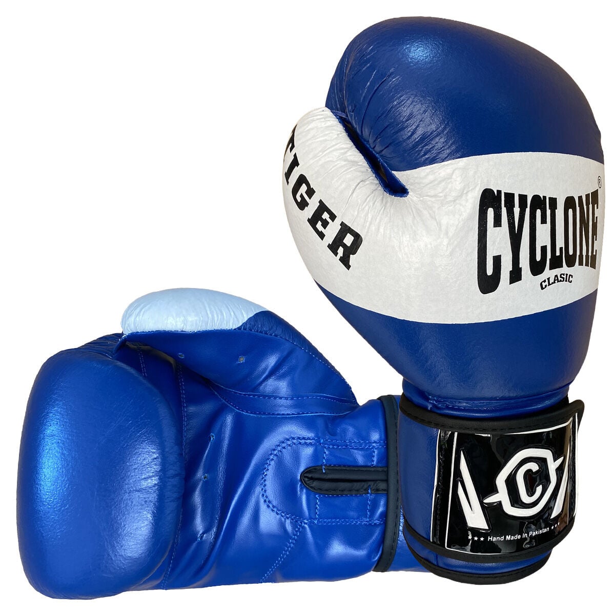 Cyclone Tiger Orijinal Deri Boks ve Kick Boks Eldiveni Mavi