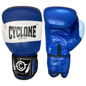 Cyclone Tiger Orijinal Deri Boks ve Kick Boks Eldiveni Mavi