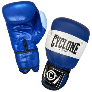 Cyclone Tiger Orijinal Deri Boks ve Kick Boks Eldiveni Mavi