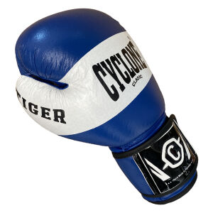 Cyclone Tiger Orijinal Deri Boks ve Kick Boks Eldiveni Mavi