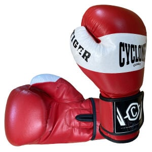 Cyclone Tiger Orijinal Deri Boks ve Kick Boks Eldiveni Kırmızı