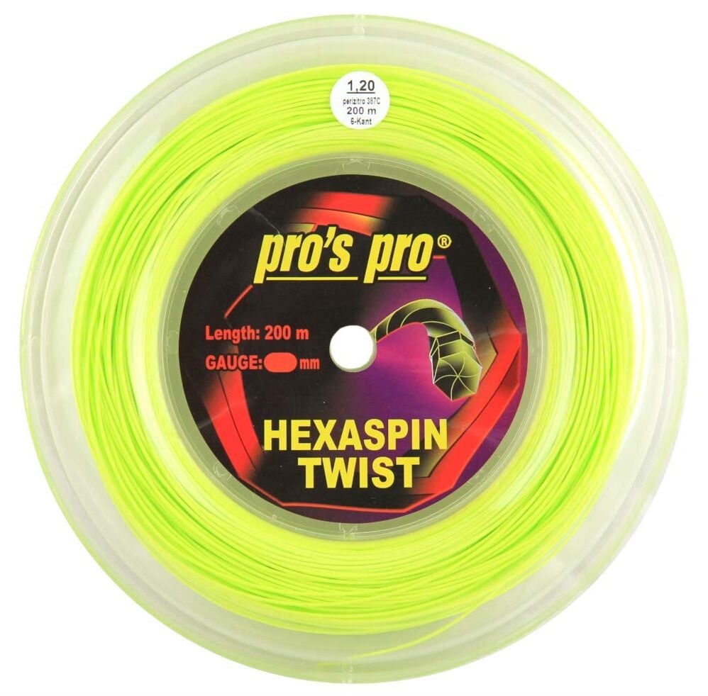 Pros Pro Hexaspin Twist 1,20 mm. Raket Kordajı 200 metre Lime
