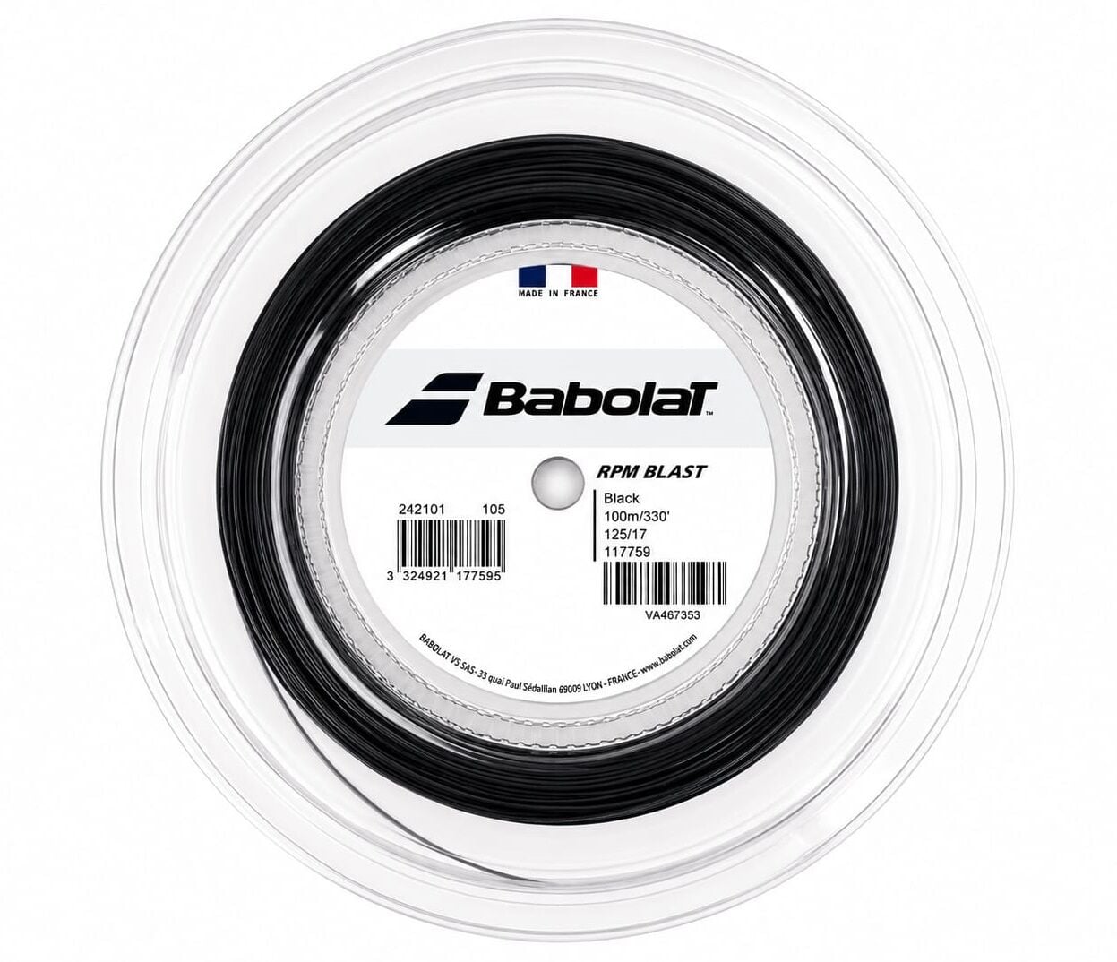 Babolat RPM Blast 1,25 mm. Raket Kordajı 100 metre Siyah