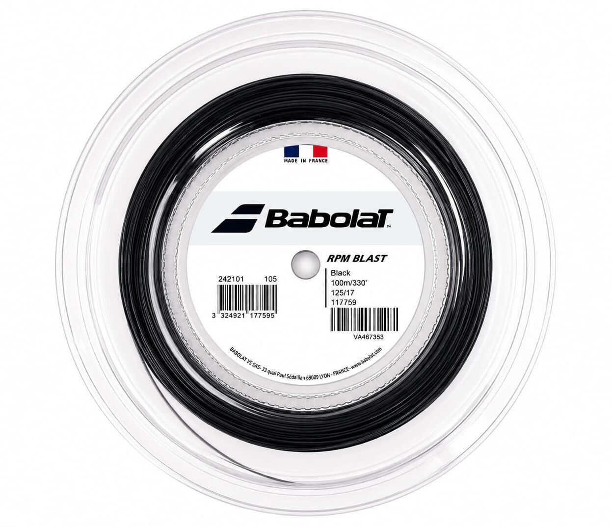 Babolat RPM Blast 1,25 mm. Raket Kordajı 100 metre Siyah
