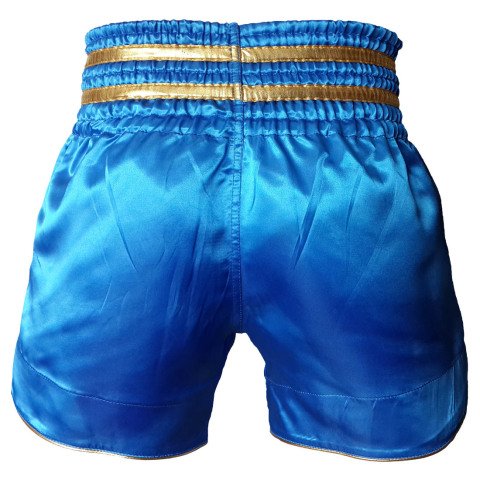Leon Kick Boxing Nakışlı Profesyonel Kick Boks Şortu Mavi XL