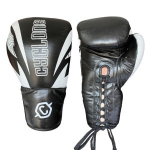 Cyclone Legion Hakiki Deri Boks ve Kick Boks Eldiveni Siyah