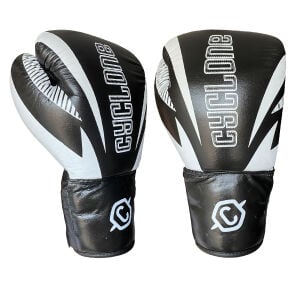 Cyclone Legion Hakiki Deri Boks ve Kick Boks Eldiveni Siyah