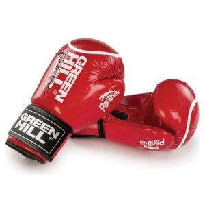 Green Hill Panther Carbon Deri Boks ve Kick-Boks Eldiveni Kırmızı