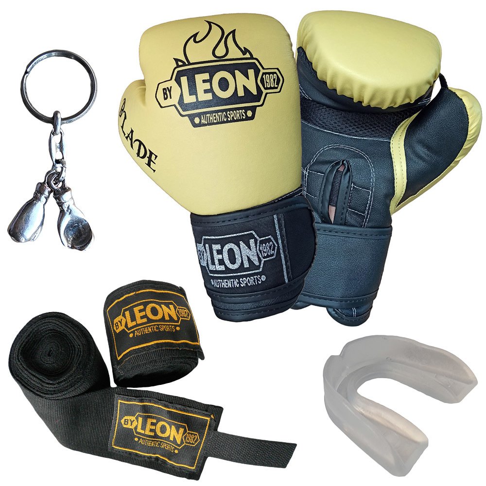 Leon Blade Training Boks Eldiveni, Bandaj Dişlik Anahtarlık Seti Sarı