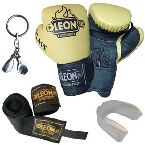 Leon Blade Training Boks Eldiveni, Bandaj Dişlik Anahtarlık Seti Sarı
