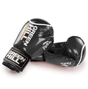 Green Hill Panther Carbon Deri Boks ve Kick-Boks Eldiveni Siyah