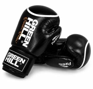 Green Hill Panther Carbon Deri Boks ve Kick-Boks Eldiveni Siyah