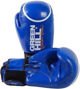 Green Hill Panther Carbon Deri Boks ve Kick-Boks Eldiveni Mavi