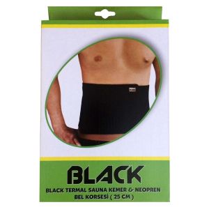 Black Neopren Termal Sauna Kemer Bel Korsesi Siyah
