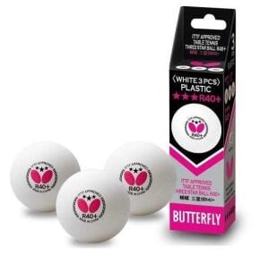Butterfly 3 Yıldız Masa Tenisi Pinpon Topu ITTF Onaylı Beyaz