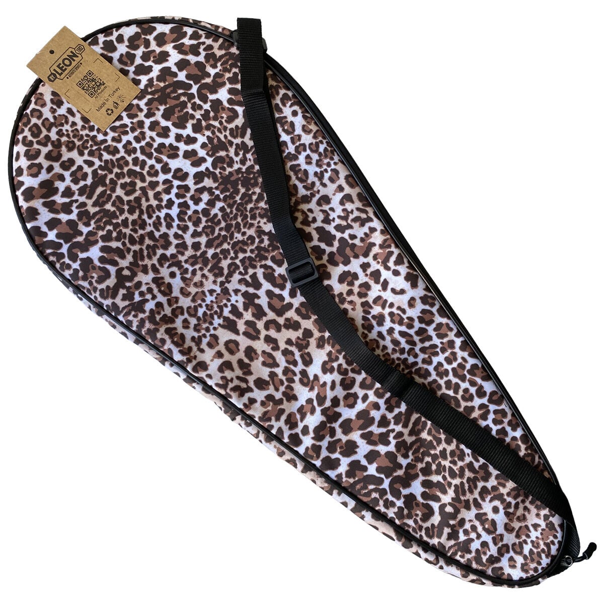 Leon Premium 27 İnch Raket Kılıfı Leopar Desenli Kahve