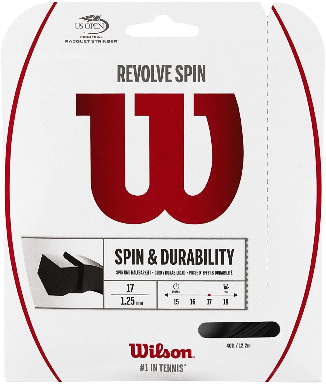 Wilson Revolve Spin 1,25 mm. Monofilament Kordaj Siyah