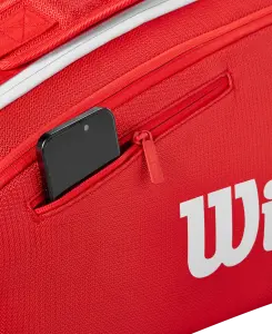 Wilson Süper Tour 15li Tenis ve Raket Çantası Kırmızı
