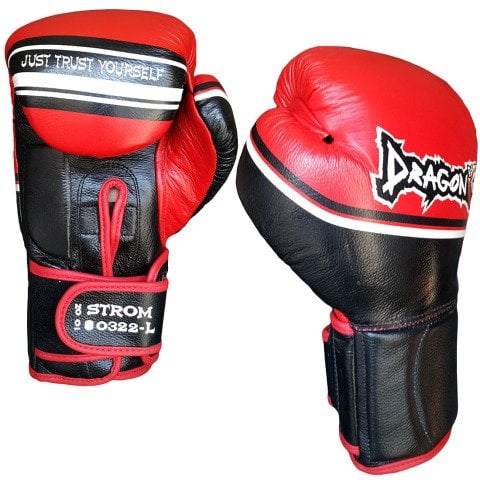 Dragon Storm Deri Kick Boks, Muay Thai ve Boks Eldiveni Kırmızı Siyah