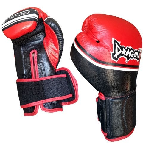 Dragon Storm Deri Kick Boks, Muay Thai ve Boks Eldiveni Kırmızı Siyah
