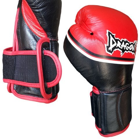 Dragon Storm Deri Kick Boks, Muay Thai ve Boks Eldiveni Kırmızı Siyah