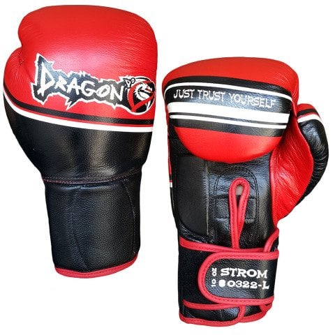 Dragon Storm Deri Kick Boks, Muay Thai ve Boks Eldiveni Kırmızı Siyah