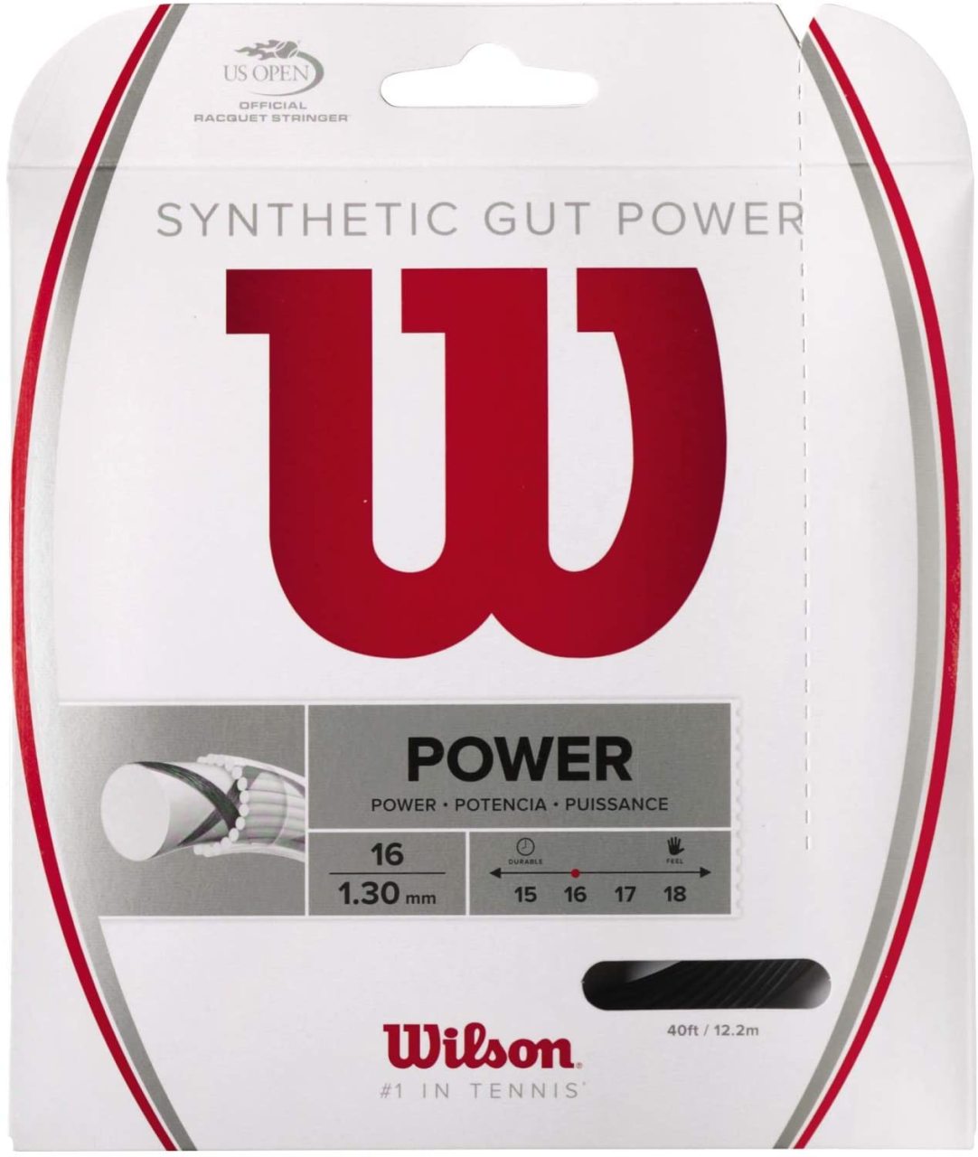 Wilson Synthetic Gut Power Raket Kordajı 1,30 mm. Kordaj Siyah
