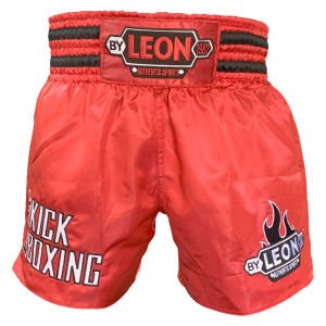 Leon Kick Boxing Nakışlı Kick Boks Şortu Kırmızı