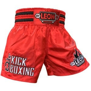 Leon Kick Boxing Nakışlı Kick Boks Şortu Kırmızı