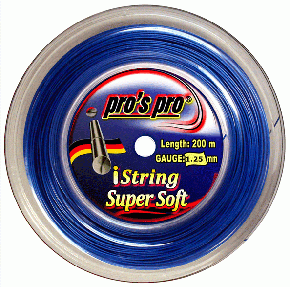 Pros Pro İString Süper Soft 1,25 mm. Rulo Raket Kordajı 200 metre Mavi