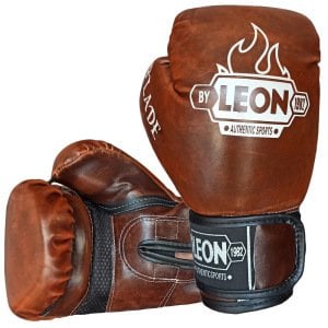 Leon Blade Training Boks, Kick Boks ve Muay Thai Eldiveni Kahve Renkli