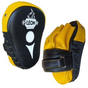 Leon Ultimate Hakiki Deri Boks ve Kick Boks El Lapası Ellik Siyah Sarı