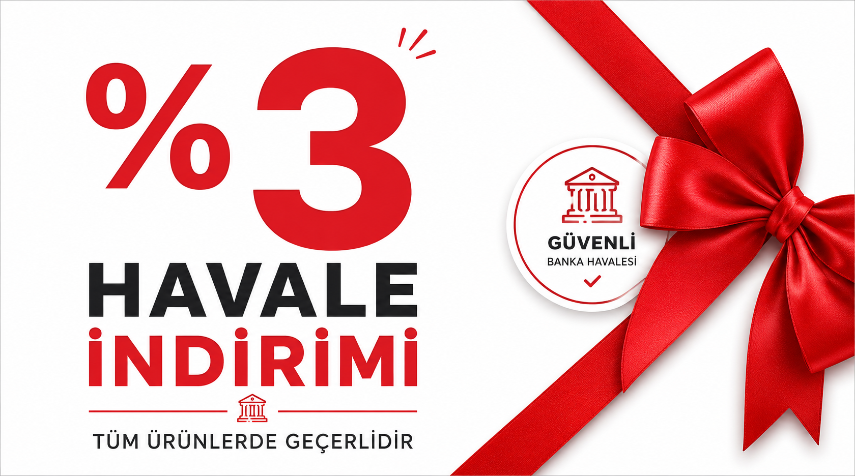 Yuzde 3 Havale indirimi
